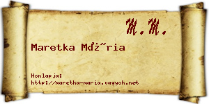 Maretka Mária névjegykártya