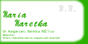 maria maretka business card